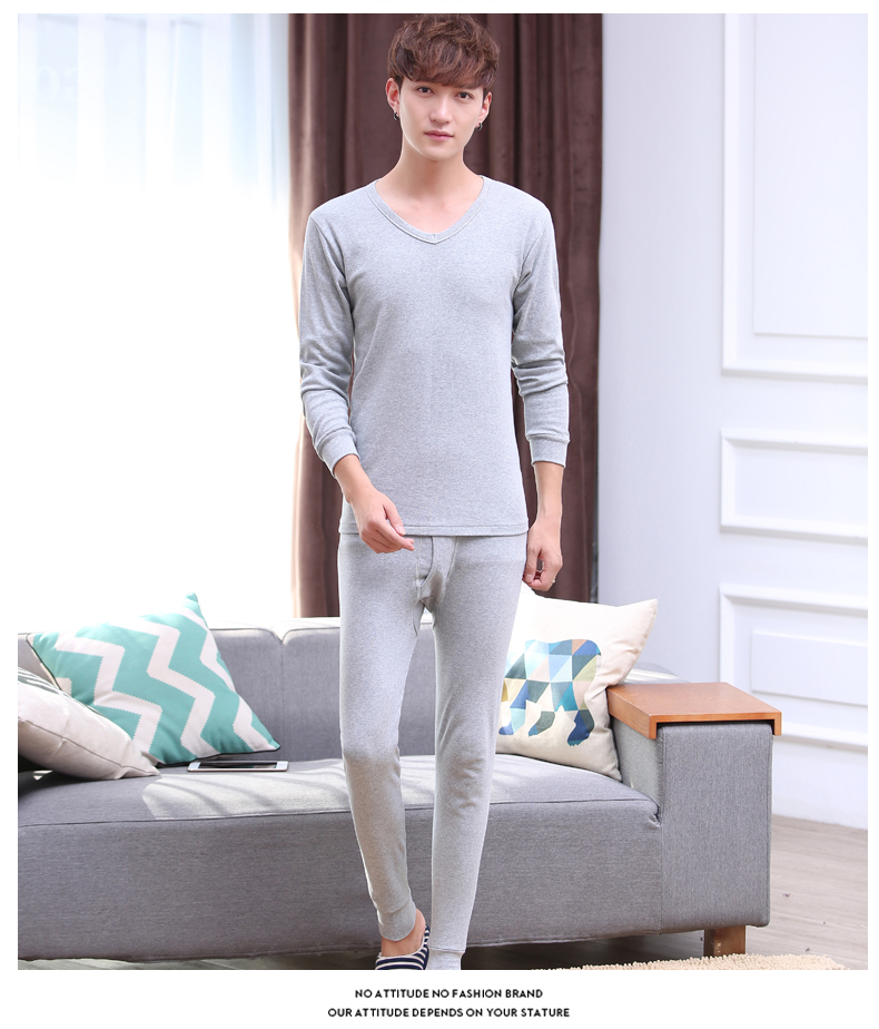 Quần áo mùa thu cotton đơn hàng đầu nam đồ lót nhiệt thanh niên mùa xuân và mùa thu mỏng phần rắn màu áo sơ mi cotton phù hợp áo giữ nhiệt nam không tay
