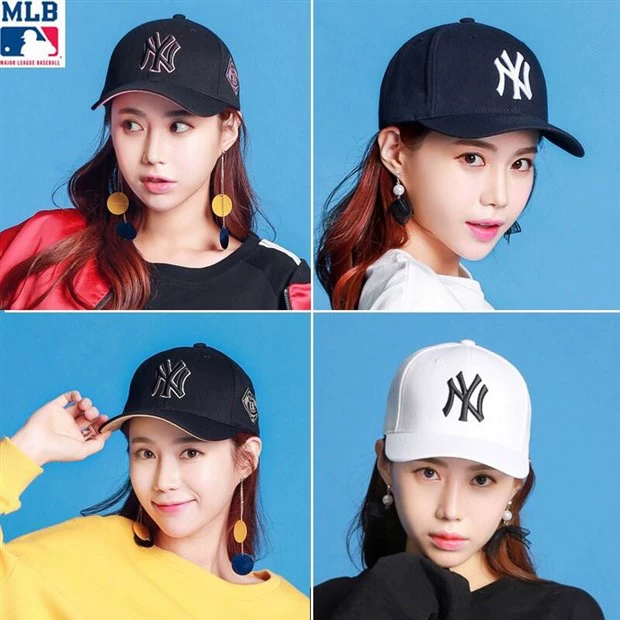 Mũ lưỡi trai hàn quốc MLB Yanji đội mũ ong nam và nữ mũ chống nắng kem chống nắng thêu mũ LA - Bóng chày