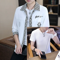 Белая футболка с коротким рукавом, лонгслив