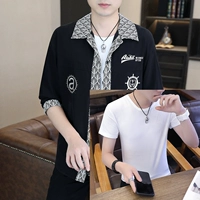 Черная футболка с коротким рукавом, лонгслив