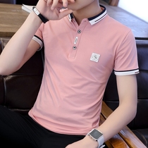 Summer trend mens shirt collar POLO shirt 2020 new item has a lead short-sleeved T-shirt mens lapel half-sleeve clothes