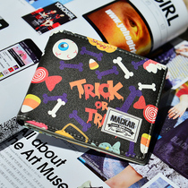 Japanese Harajuku wallet female short ins hip hop student ulzzang Korean cute hipster folding wallet tide