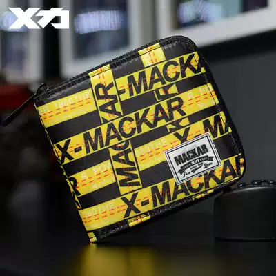 Mackar Tide brand small wallet men and women short zipper youth High School students Korean personality coin pocket tide