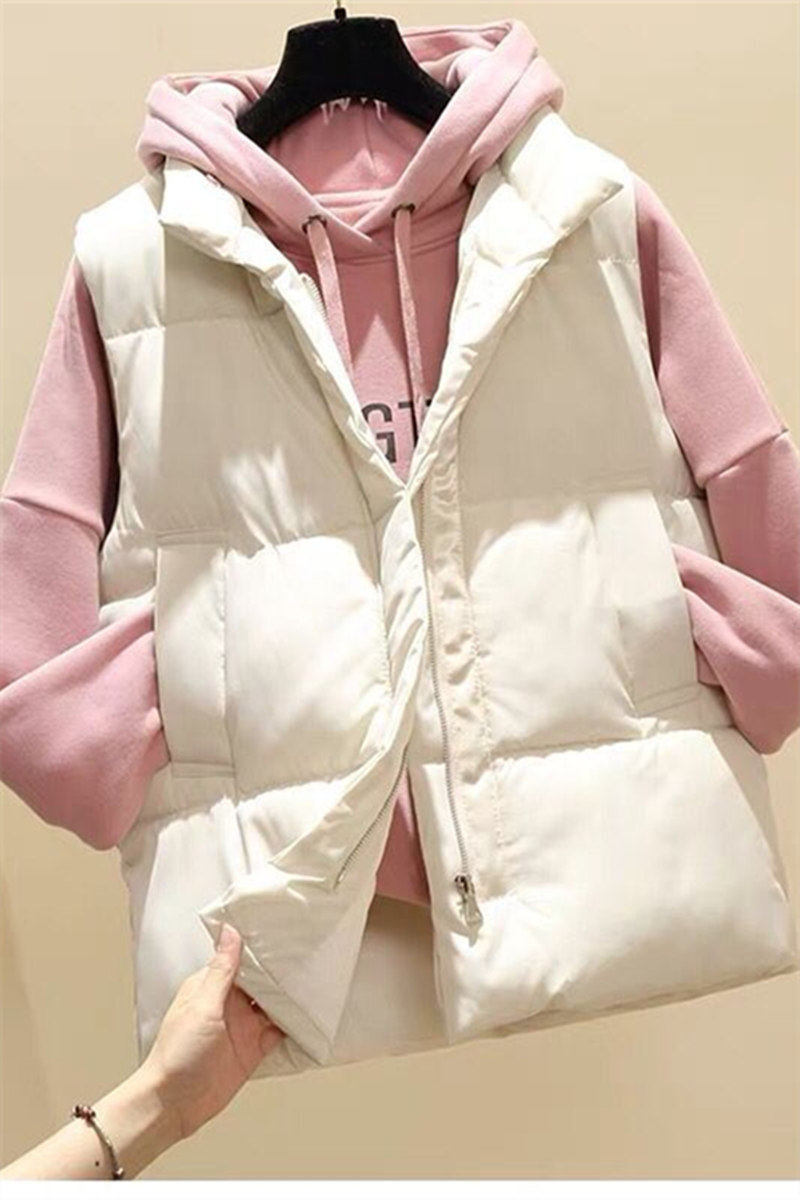Down cotton waistcoat women's short cotton waistcoat 2020 autumn and winter new wild Korean version of the outer wear horse padded vest jacket