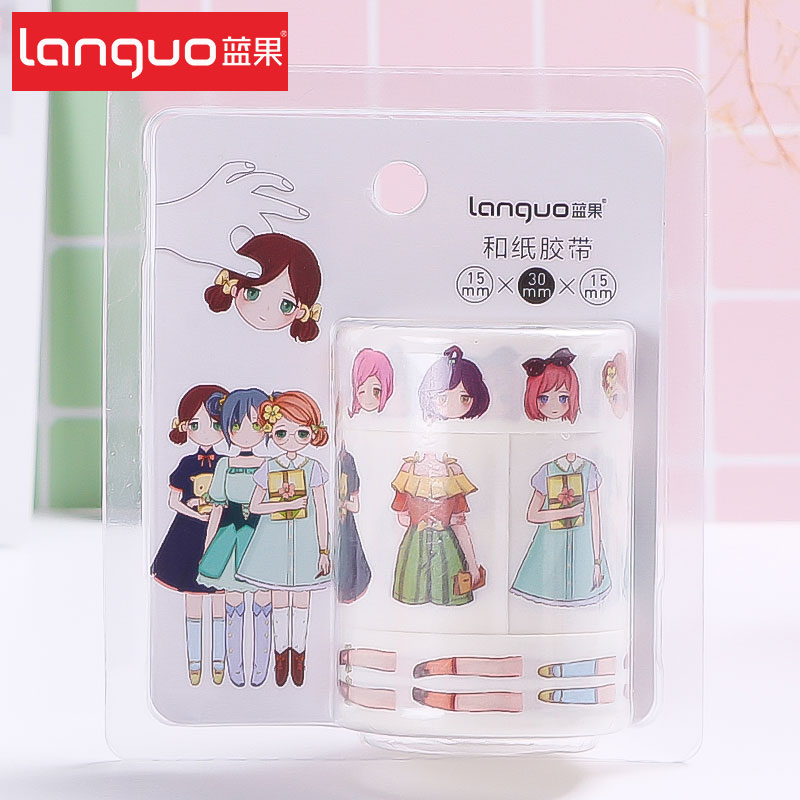 Blue fruit children stickers Students handmade DIY decoration with colorful cartoon characters Beautiful girl dressup stitching stickers