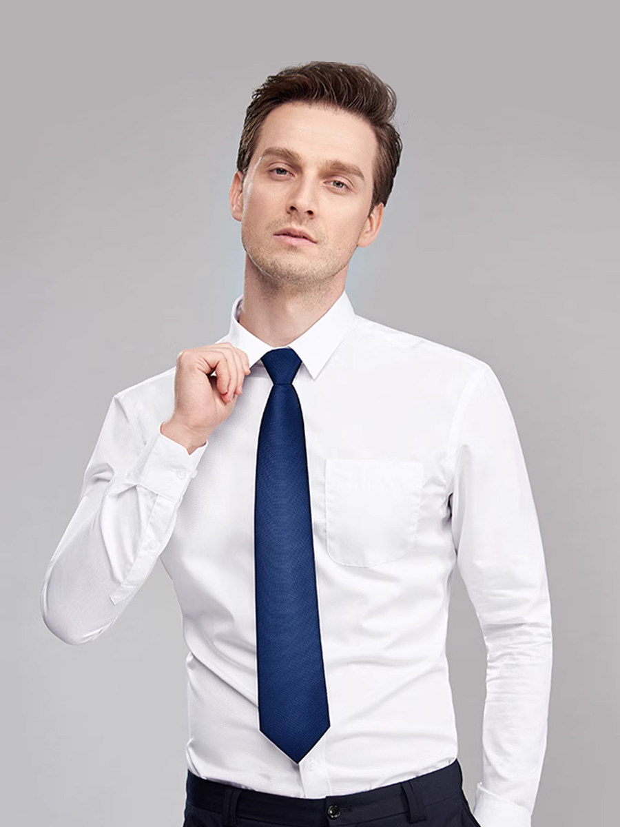 Blue Tie Men's Formal Business Zipper Style Wedding Groom No-Tie Men's Hand-Tied Black Lazy No-Knot Trendy