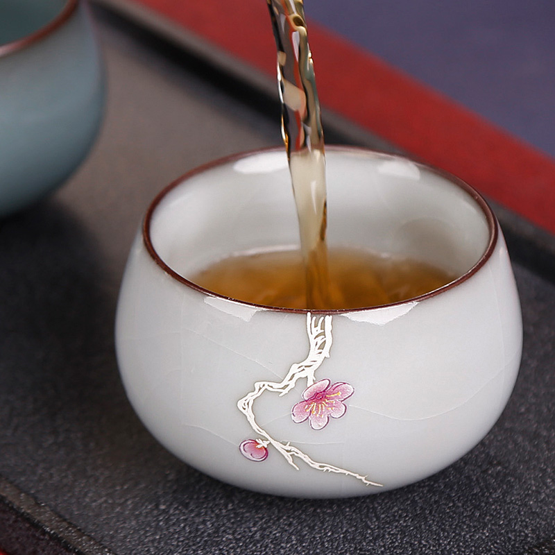 Up with tire iron ice tea cups of crack large ceramic kunfu tea tea sample tea cup, master cup single CPU move