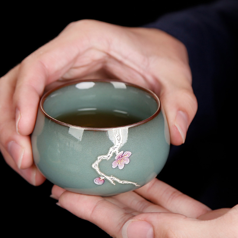 Up with tire iron ice tea cups of crack large ceramic kunfu tea tea sample tea cup, master cup single CPU move