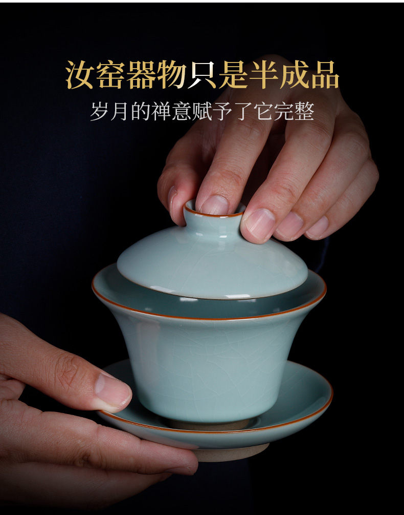 Your up three tureen large only pure manual have ice crack Your porcelain tea set a single kung fu tea bowl is not hot