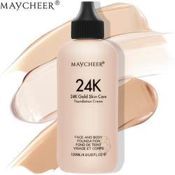 24K Moisturizing Bottle Foundation Cream Nude Makeup Long-lasting Moisturizing Oil Control Concealer Foundation Brightening Skin BB Cream 120m