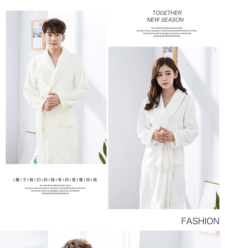 Mùa thu và mùa đông cặp đôi áo ngủ nữ flannel dài tay dày dày san hô lông cừu đồ ngủ áo choàng tắm kích thước lớn dịch vụ nhà nam đồ ngủ nữ quần áo ngắn