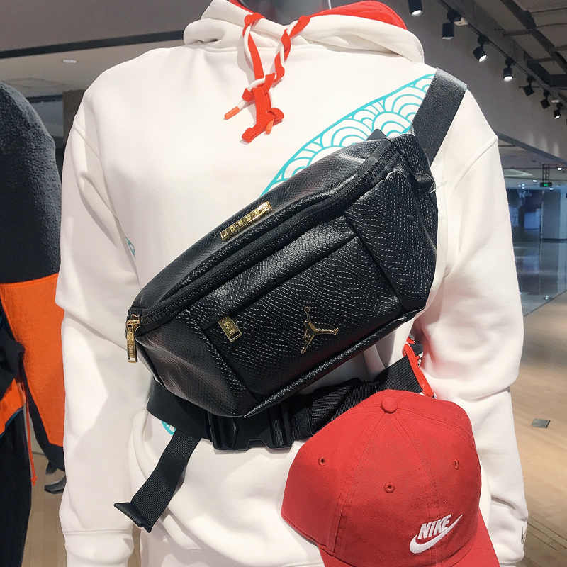 Nike Air Jordan Aj Leather Pu Gold Label Casual Crossbody Bag Chest Bag Waist Bag for Men and Women Ha5507-013