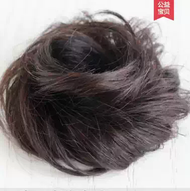 Small real hair hair ring rubber band half ball head wig bag fluffy roll bud head bun