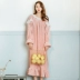 Mùa thu và mùa đông dày đoạn dài flannel váy ngủ nữ dài tay ngọt ngào nhung nhung đồ ngủ nhà dịch vụ ấm áp áo ngủ đầm ngủ 2 dây Đêm đầm