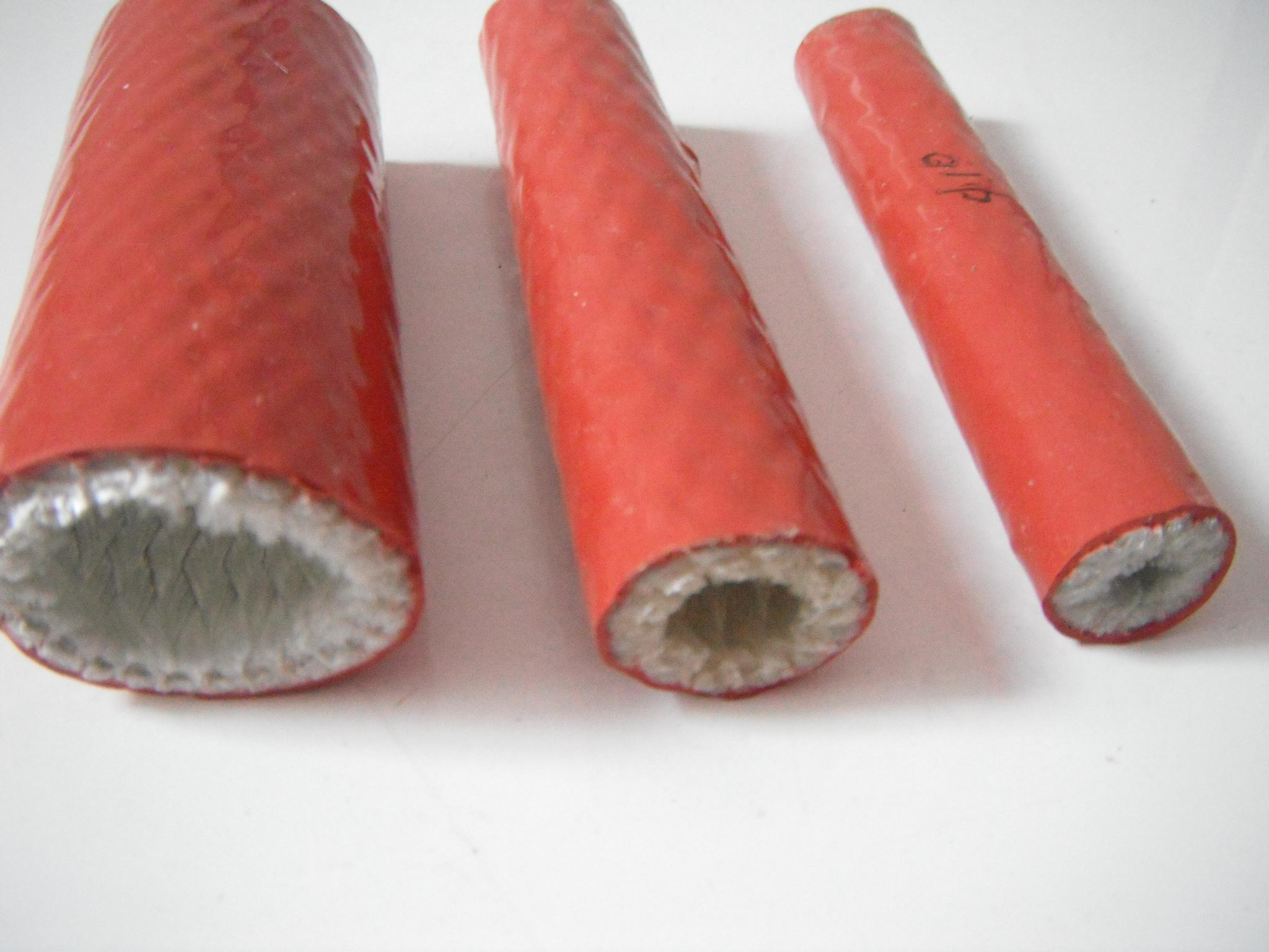Silicone rubber insulating tube fire resistant high temperature resistant pipe heat insulation hose tubing sheath glass fiber sleeve glass fiber