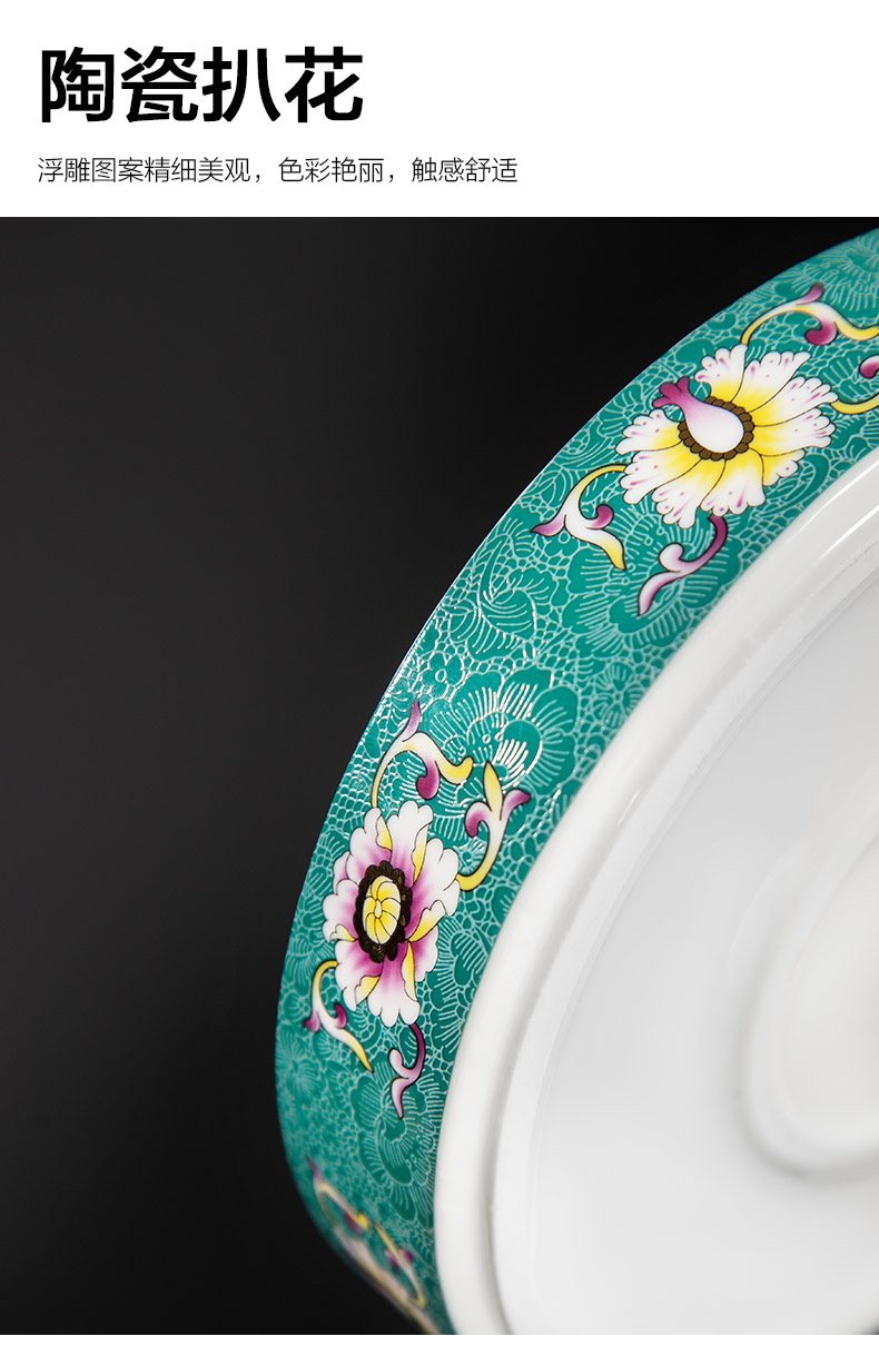 Love Chinese lacquer colored enamel porcelain pu 'er tea cake can large seven jar of tea tea cake boxes multilayer storage warehouse