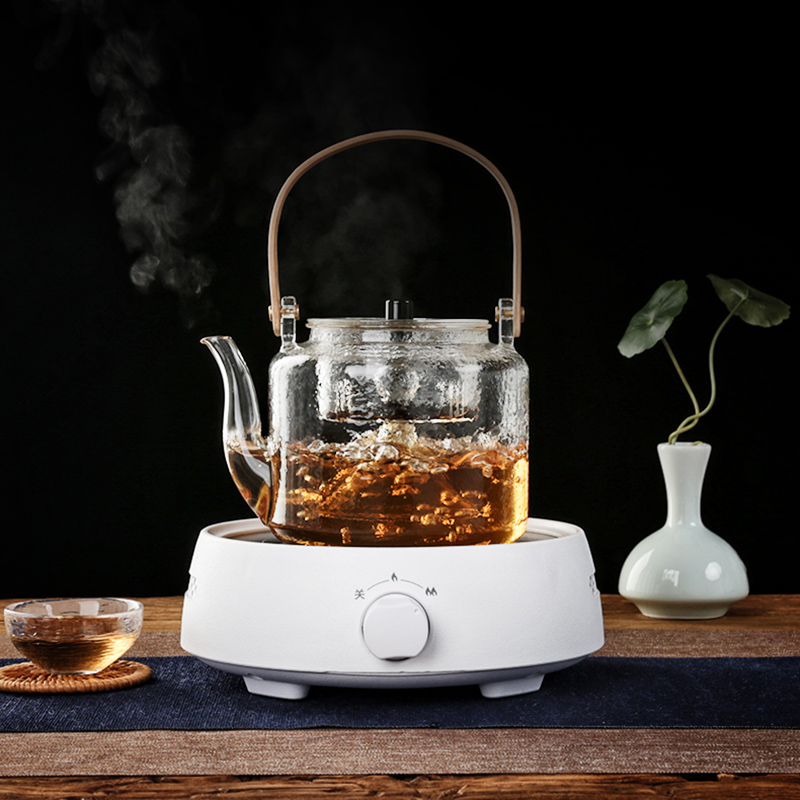 Love home cooked this tea machine electricity TaoLu heat - resistant glass teapot set steam steaming tea boiled the tea stove double tank