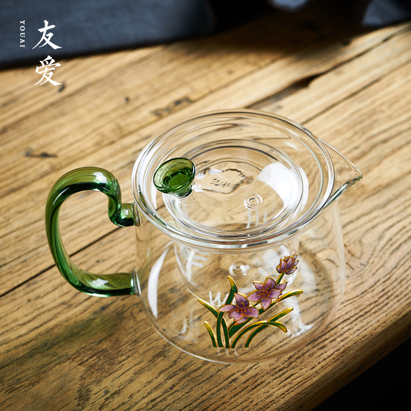 Love glass teapot cloisonne tea set more heat resistant high temperature electric TaoLu boiled tea, domestic large filtration pot