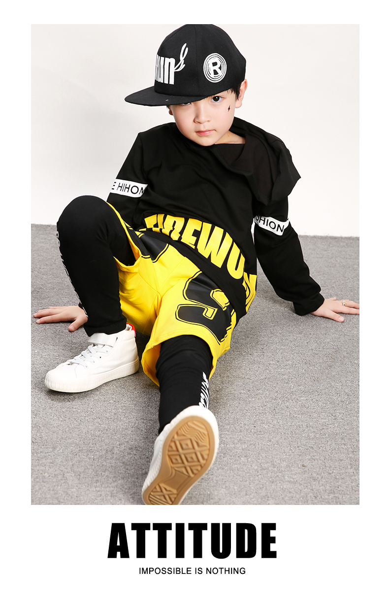 Bộ đồ nhảy đường phố của trẻ em trống trang phục bé trai quần áo hip hop Cô gái nhảy jazz trang phục cho trẻ em mùa thu đồ bộ cho be gái 12 tuổi