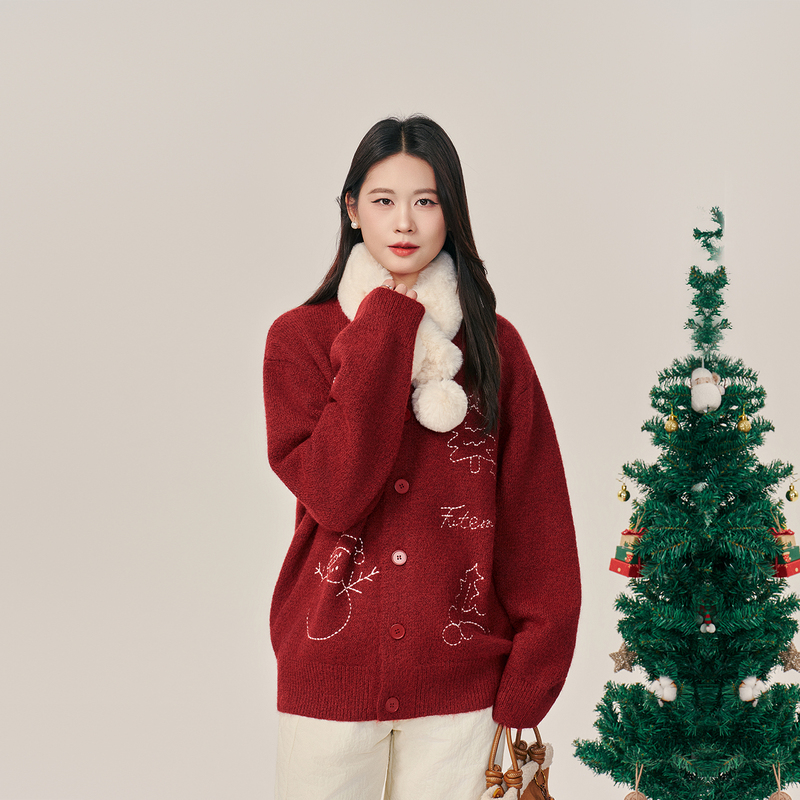 Momstudios Maternity Tops Christmas Embroidered Sweater Winter Thickeneded Knitwear Maternity Wear Momstudios Maternity Tops Christmas Embroidered Sweater Winter Thickeneded Knitwear Maternity Wear