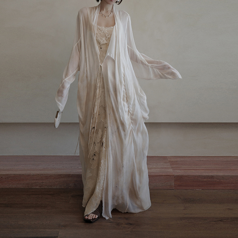 Misa·Sujieyan·Plant-Dyed Original Design Women's Clothing Wabi-Sabi Silk Niche Outerwear [Fall into]