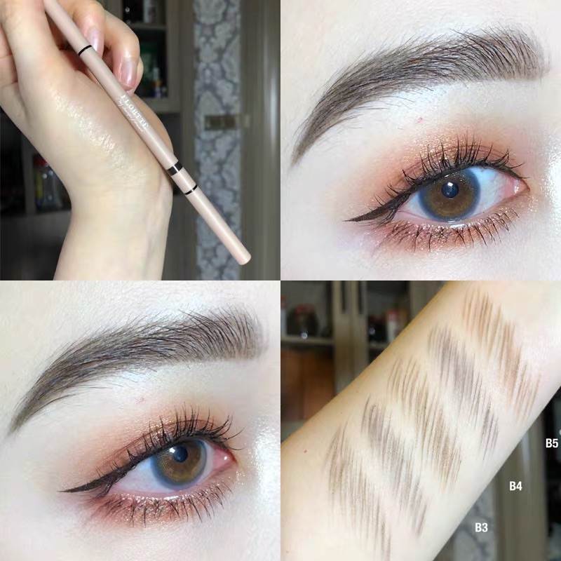 Tea brown FLORTTE flower loalia double head extremely fine brow woman waterproof lasting not falling out of color floria
