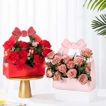 Mothers Day handbag hot gold butterfly knot flowers packaging box Creative open window Rose bouquet flower art flower arrangement gift box