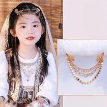 Girls Princess Jasmine Hair Accessories Ancient Style Little Girls Exotic Style Forehead Chain Hanfu Dai Ethnic Style Photo Accessories