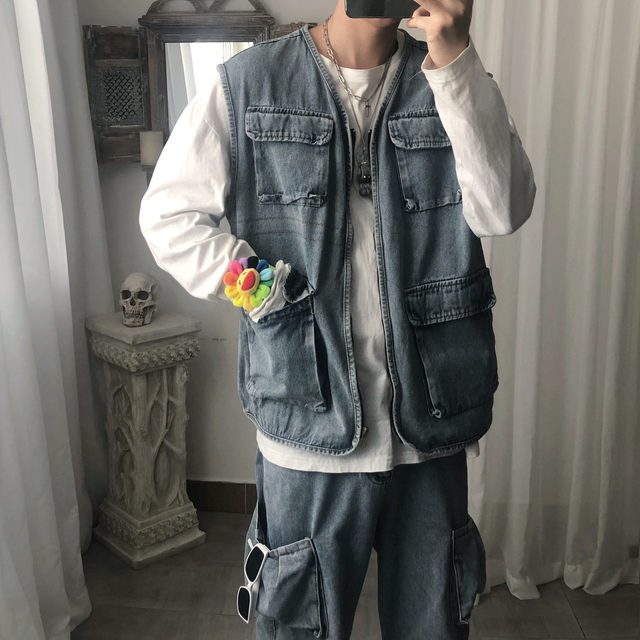 frock with denim jacket