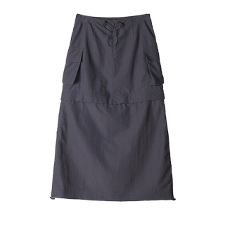 American Retro Hot Girl Workwear Skirt for Women, Summer Design, Detachable Two-Piece Set, High-Waisted, Slimming, Niche Mid-Length Skirt