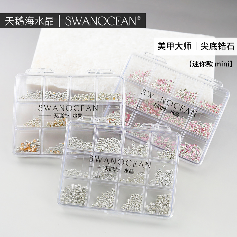 Swan Ocean Swanocean Ultra-Shiny High-Quality Pointed-Back Zircon Transparent White Irregular-Shaped Stacked Rhinestones for Nail Art Pointed-Back Rhinestones