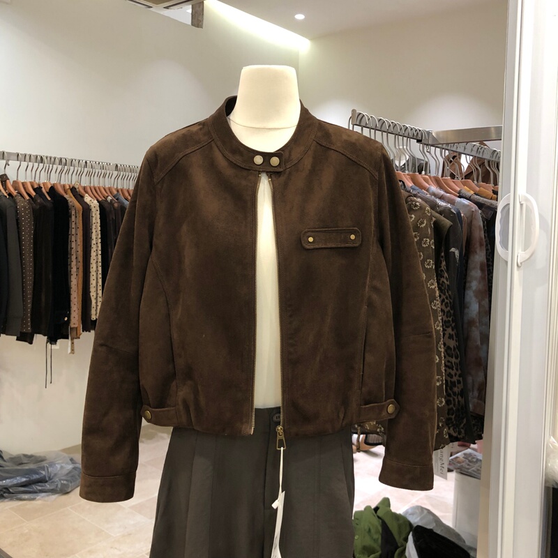 Suede Jacket for Women 2026 Autumn New Korean Style Loose Casual Baseball Jacket Cardigan for Women Osm26893
