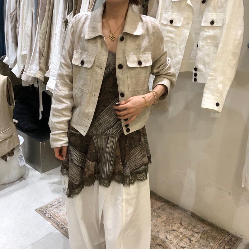 Old Money Style Linen Jacket for Women 2026 Spring New Style Lapel Single-Breasted Lazy Style Short Thin Jacket Yy7066