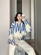 Spring and autumn season salt knitwear new top loose outside wear pullover lazy wind thickened sweater women 2021 explosion