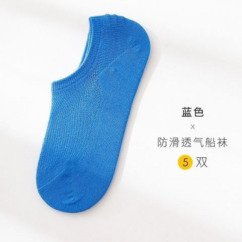 Vớ vớ Mens Summer Thin Breathable Lưới Thuyền Socks Shallow vô hình Silicone Chống Trượt Red Sox.