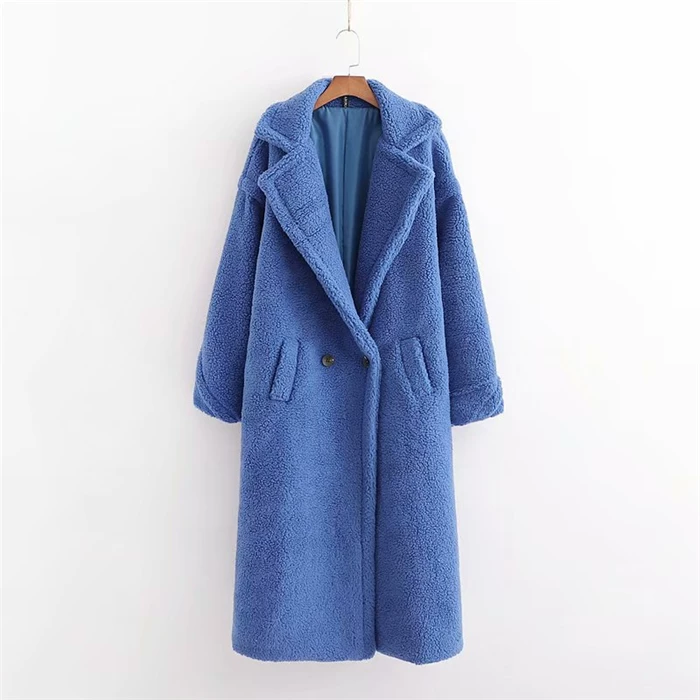 [毛呢大衣羊羔泰迪绒风衣外套女 пальто жен coat women]