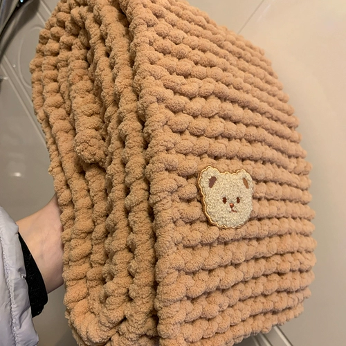 Шарф ручной работы, коралловый плетеный набор материалов, с медвежатами, «сделай сам»