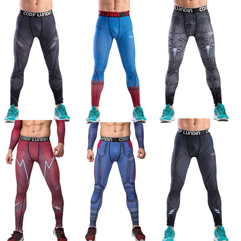 Avengers Superhero Spider-Man Captain America Quantum Suit Stretchy Tight-Fitting Training Sports Fitness Pants Leggings