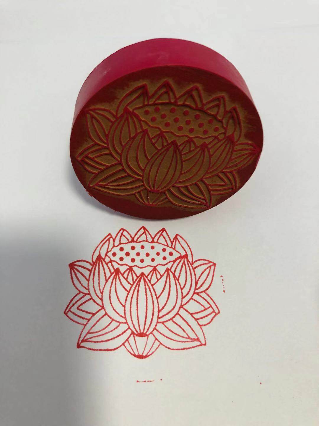 Lotus Seal Single Face Printed 6 Cm Seal Round Six Cm Rubber Material Custom-Taobao