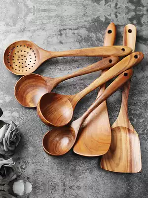 Teak shovel Wooden spoon Non-stick pot special long-handled cooking spatula Wooden shovel Spatula Wooden rice shovel Soup spoon