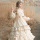 Secondary brand - Spring couple original Lolita shepherdess OP dress design CLA pastoral style skirt can be detachable 2way wear