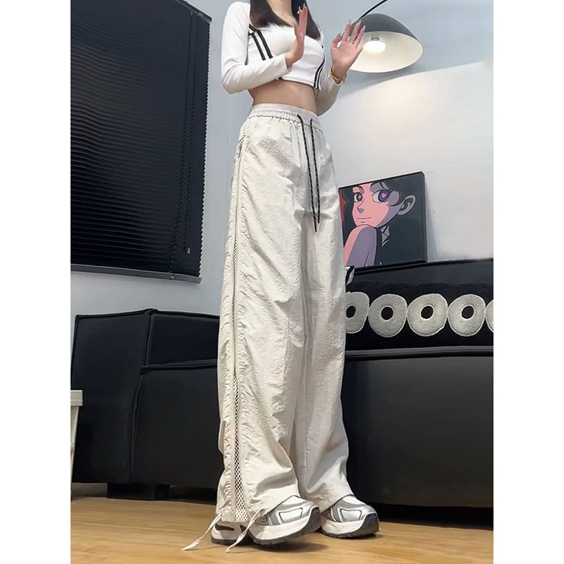 Side Zipper Mesh Breathable Ice Silk Pants Men's Summer American Style Quick-Drying Cargo Pants Outdoor Hiking Pants