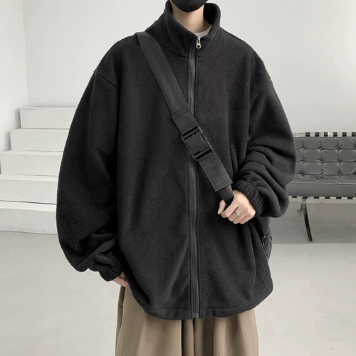 Куртка, двусторонний вкладыш, бархатная мужская толстовка, изысканный стиль