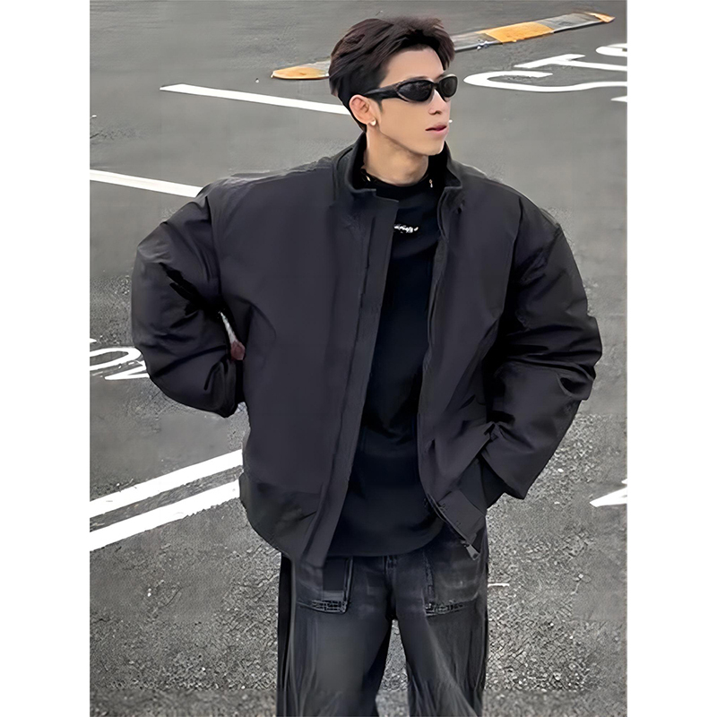 American-Style Bomber Flight Jacket Cotton Coat for Men, Winter Oversized Workwear Cotton Jacket, Short Padded Baseball Jacket American-Style Bomber Flight Jacket Cotton Coat for Men, Winter Oversized Workwear Cotton Jacket, Short Padded Baseball Jacket