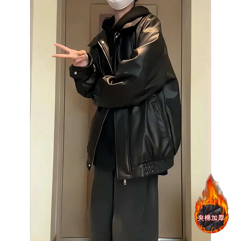 Черная полиуретановая демисезонная куртка, бейсболка-шорт форма, стиль высокого качества, американский стиль