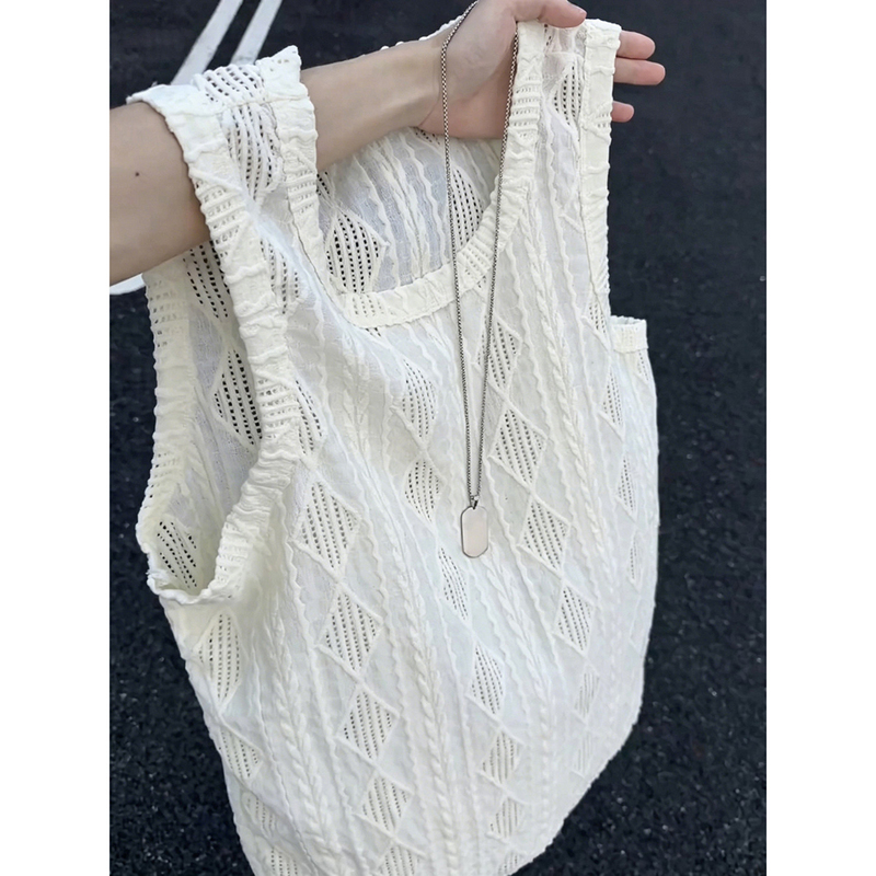 Old Money Style Hollow-Out Breathable Vest for Men, Summer Trendy Cool Design Sleeveless T-Shirt, Loose Sports Tank Top Old Money Style Hollow-Out Breathable Vest for Men, Summer Trendy Cool Design Sleeveless T-Shirt, Loose Sports Tank Top