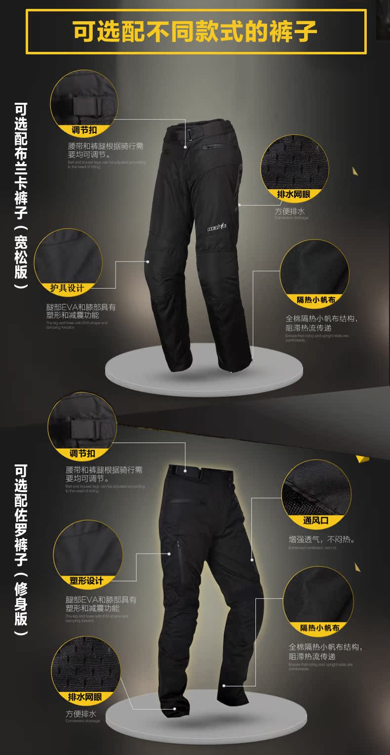 Xe máy NERVE Jersey áo khoác đua phù hợp với không thấm nước cuộc đua xe máy phù hợp với bốn mùa thiết bị nam Hiệp sĩ bảo vệ khớp gối