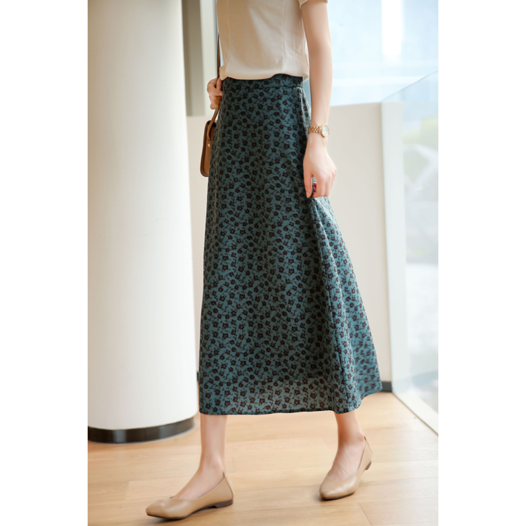 Popular Broken Flowers Series Jon Same Style 2022 Summer New High Waist Display Slim 100 Lap A Character Halfbody Dress