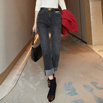 Good to wear a dress that is slim 2022 Spring new temperament commute 100 Casual Straight Silo Jeans Woman