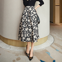 Store length recommendation ~ elegant 100 hitch temperament 2022 spring new pint style printed high waist display slim and half body dress